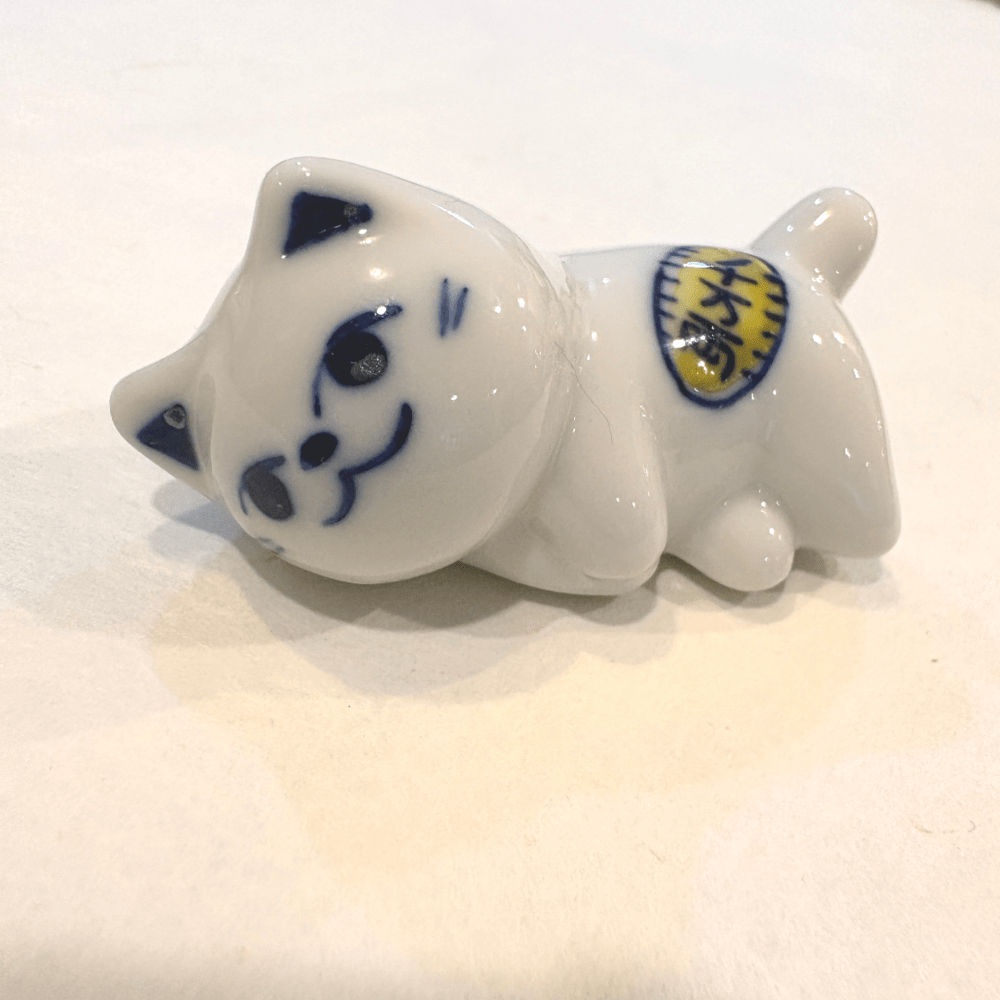 Gatito de cerámica artesanal japonesa de Seto (w)1