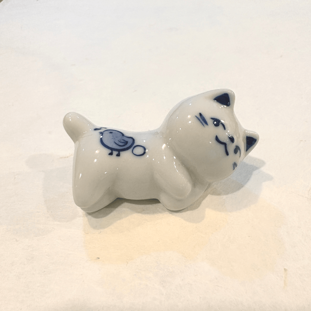 Gatito de cerámica artesanal japonesa de Seto (w)18