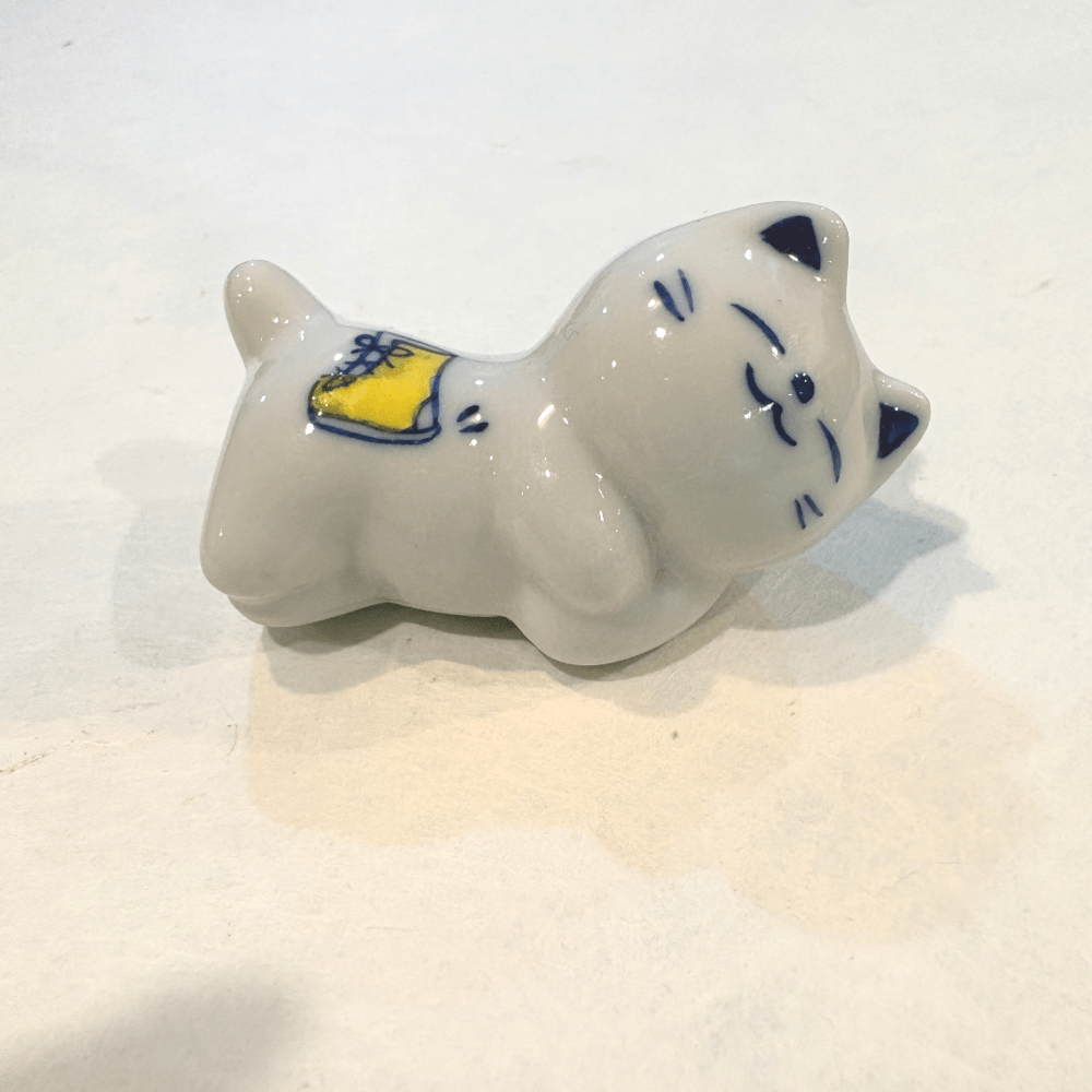 Gatito de cerámica artesanal japonesa de Seto (w)20