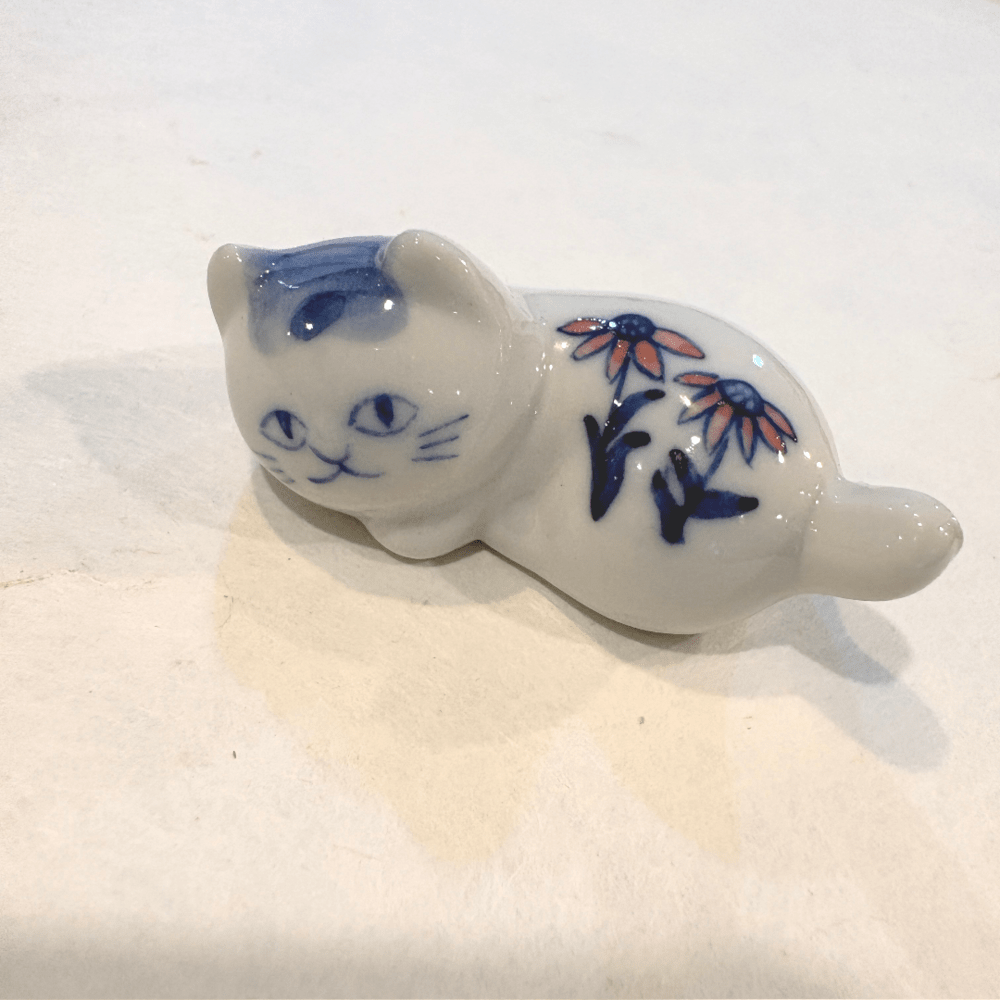 Gatito de cerámica artesanal japonesa de Seto (w)2