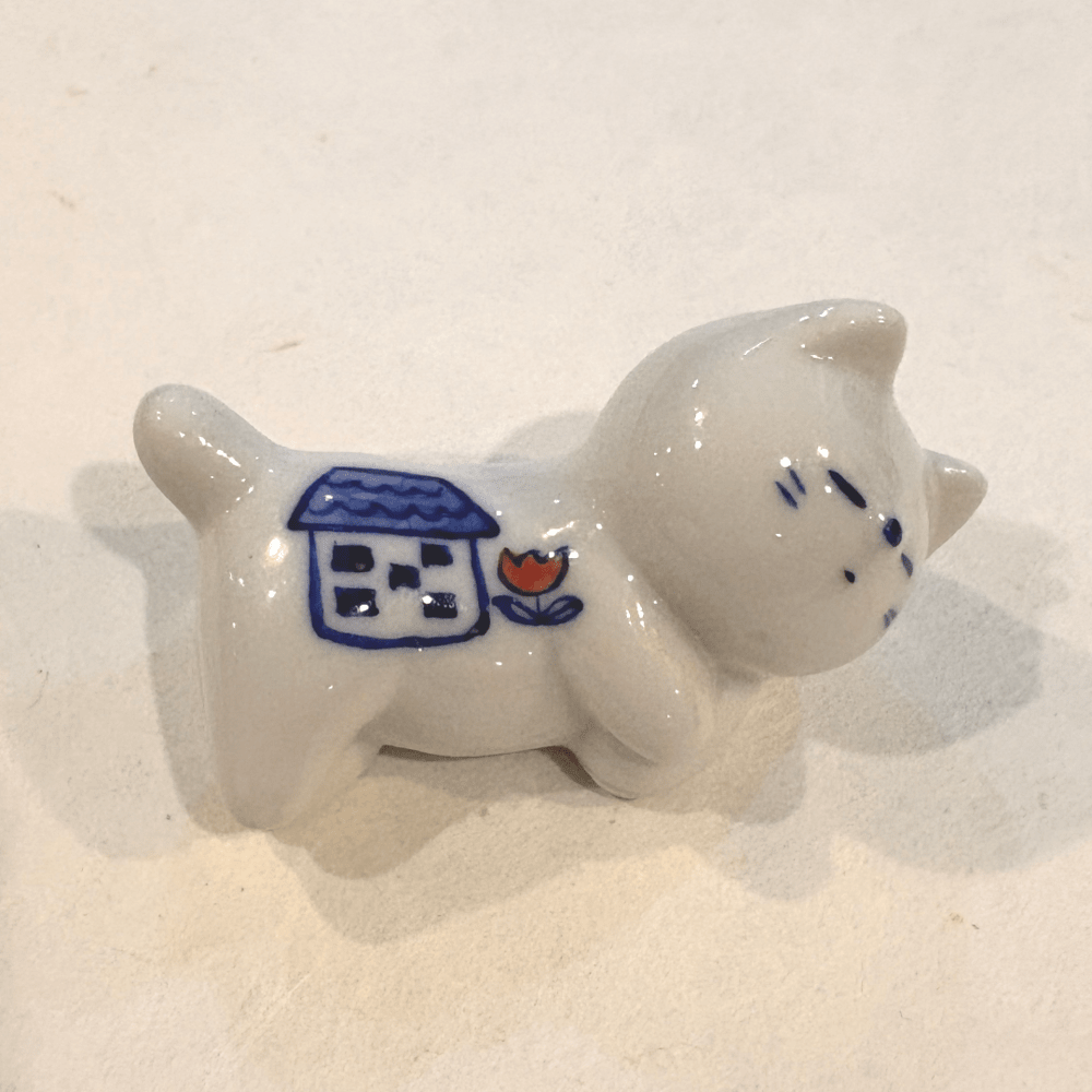 Gatito de cerámica artesanal japonesa de Seto (w)6