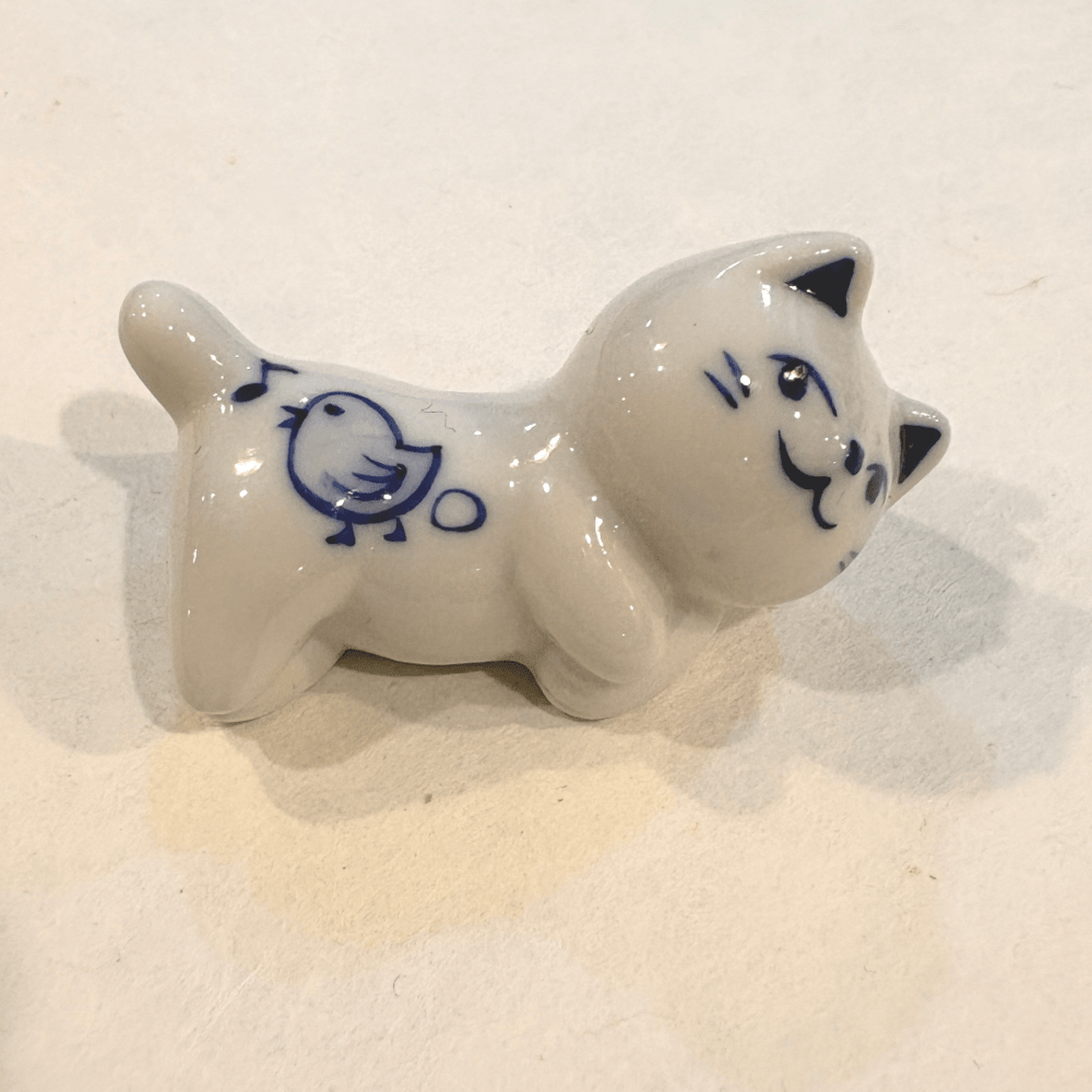 Gatito de cerámica artesanal japonesa de Seto (w)12