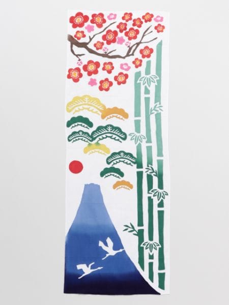 Tenugui japonés: Monte Fuji, Ume y buenos augurios1