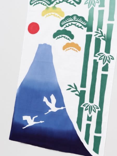 Tenugui japonés: Monte Fuji, Ume y buenos augurios2