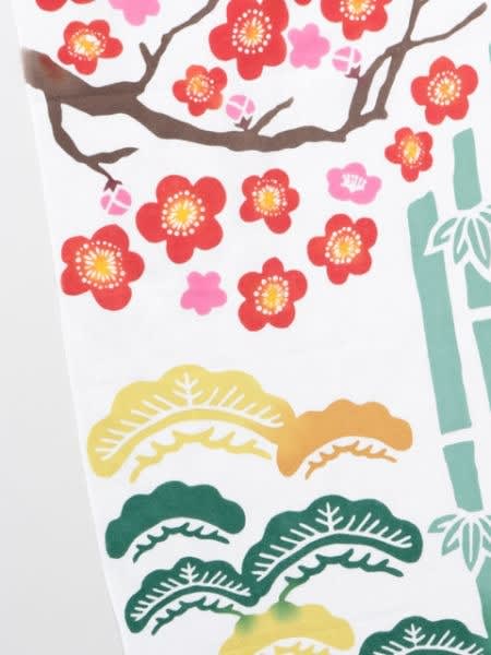 Tenugui japonés: Monte Fuji, Ume y buenos augurios3