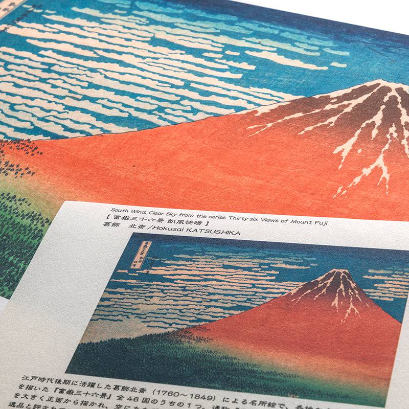 Print japonés Hokusai: Monte Fuji Rojo con Cielo Despejado (Ukiyo-e)2