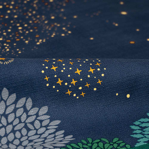 Furoshiki japonés 70 cm Hime Musubi × Adeline Klam Bosque de Estrellas Azul Marino2
