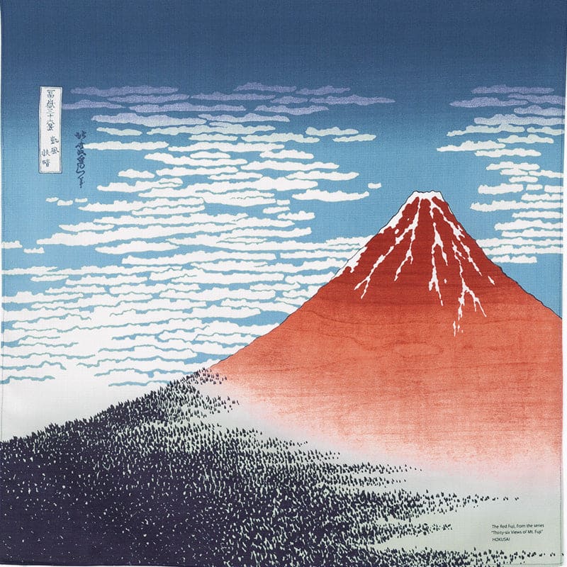 Furoshiki japonés 70 cm Ukiyo-e South Wind, Clear Sky (Red Fuji)1