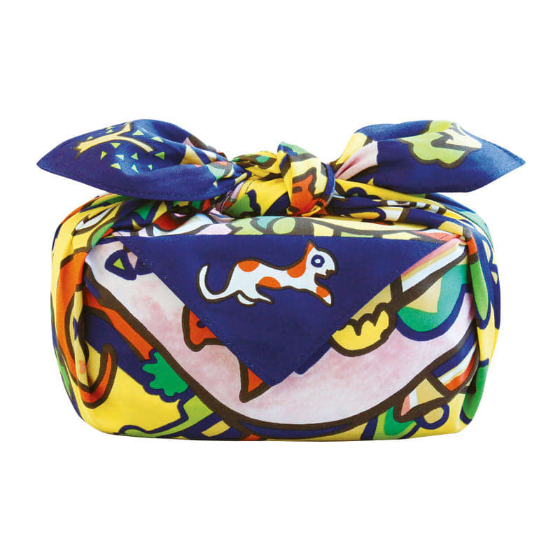 Furoshiki japonés 50 cm Art Brut Meandering Pattern Navy Blue1
