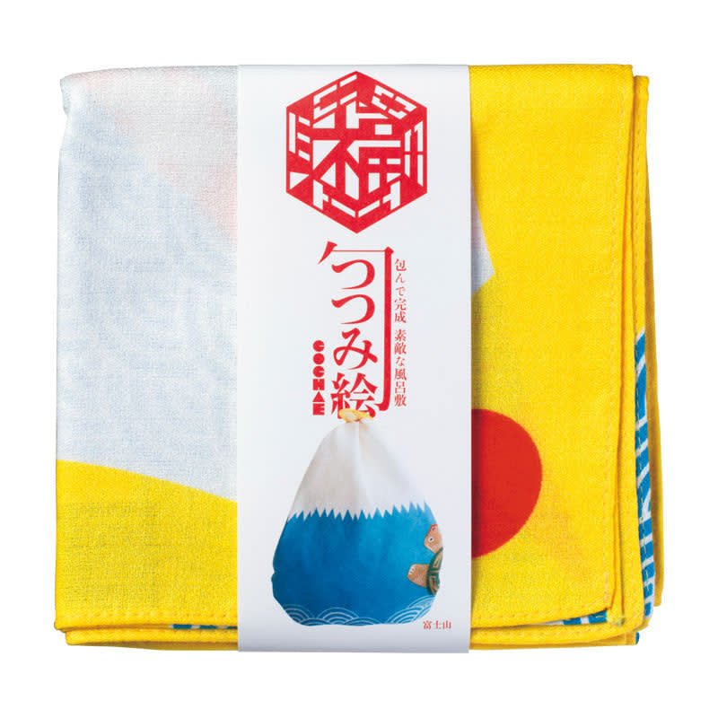 Furoshiki japonés 48 cm COCHAE Monte Fuji Amarillo2