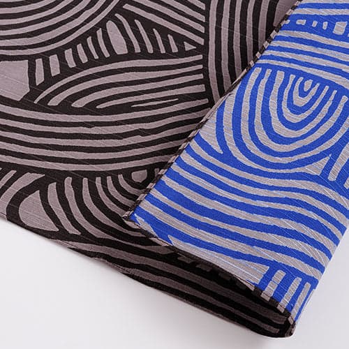 Furoshiki japonés reversible 48 cm ISA MONYO Knot Gris Oscuro & Azul2