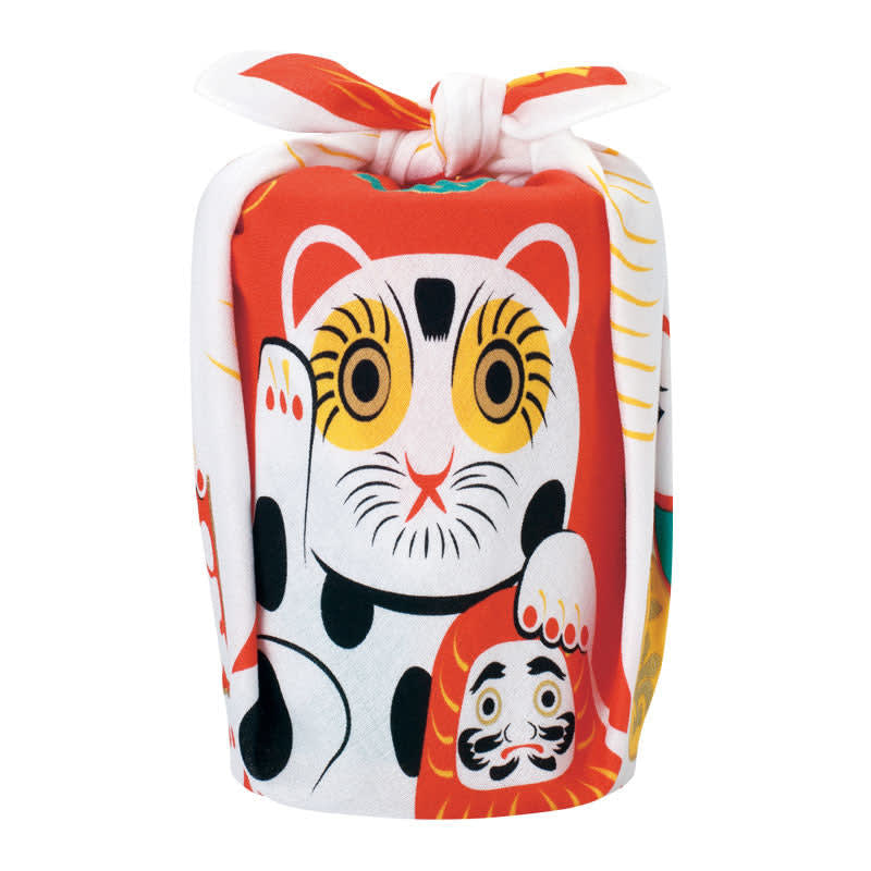 Furoshiki japonés 48 cm COCHAE Maneki-neko Rojo4