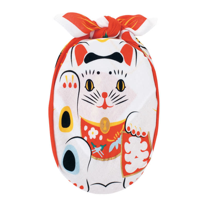 Furoshiki japonés 48 cm COCHAE Maneki-neko Rojo3