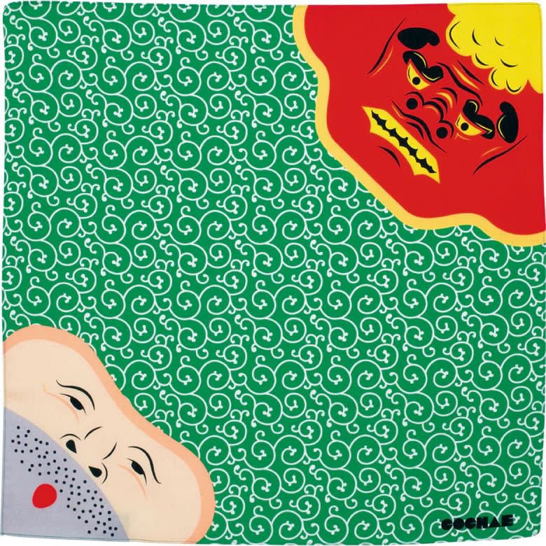 Furoshiki S COCHAE Shishimai & Thief Green1