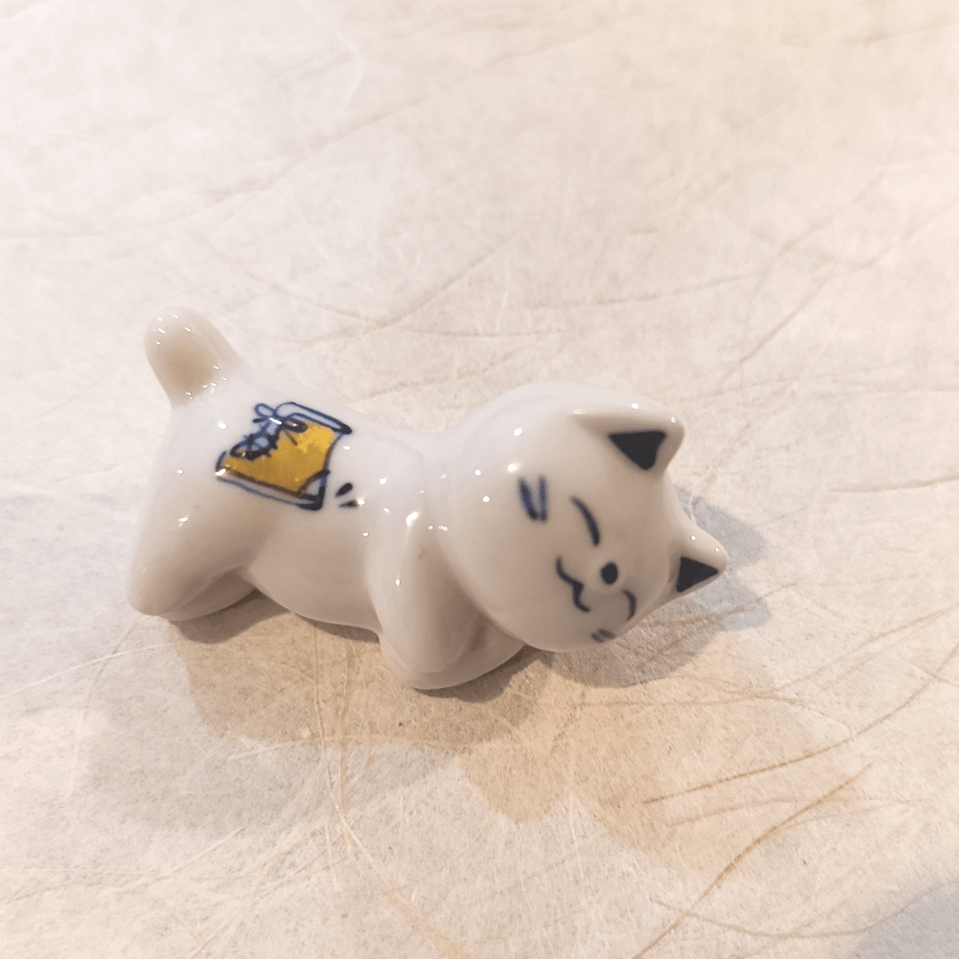 Gatito de cerámica artesanal japonesa de Seto (w)24