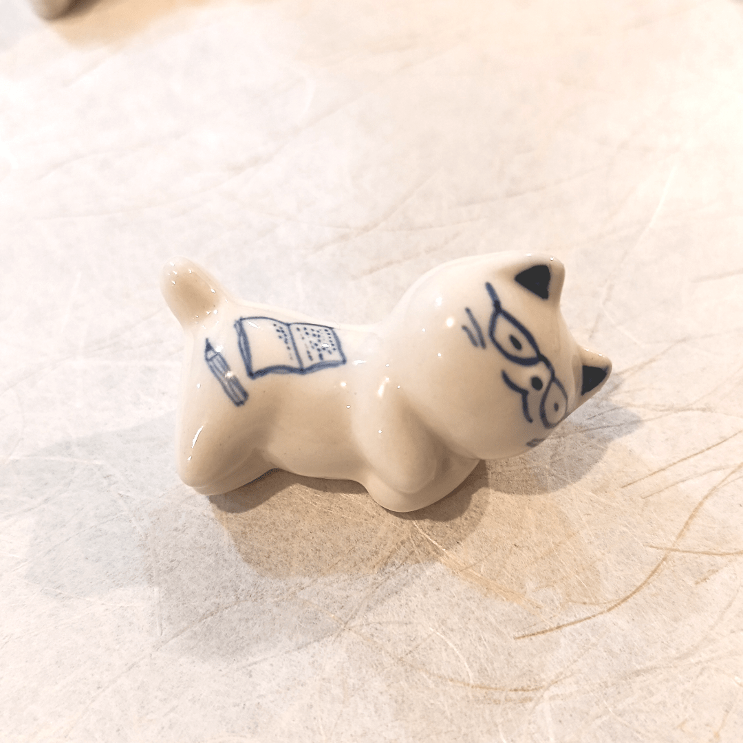 Gatito de cerámica artesanal japonesa de Seto (w)30