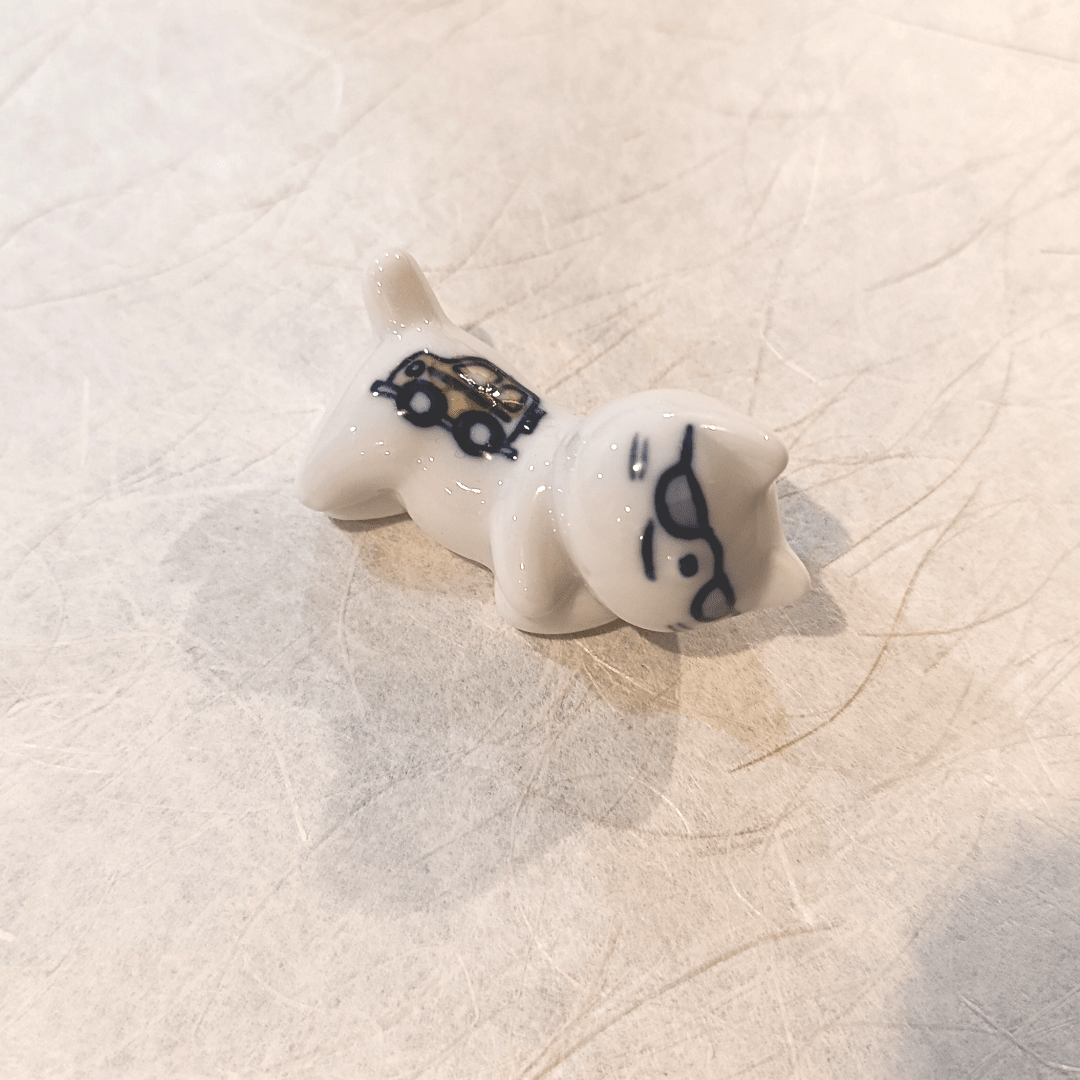 Gatito de cerámica artesanal japonesa de Seto (w)31