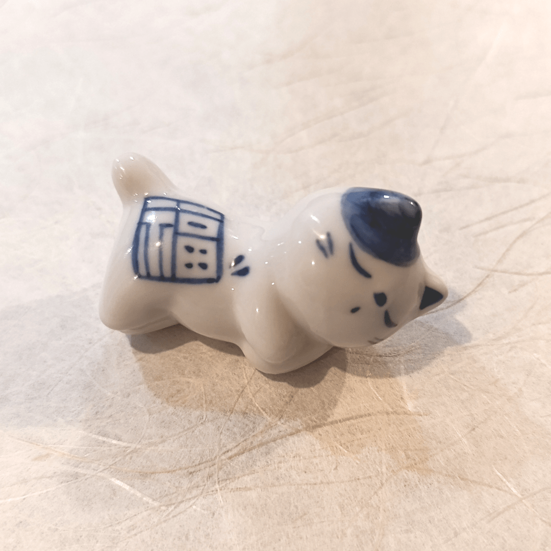 Gatito de cerámica artesanal japonesa de Seto (w)34
