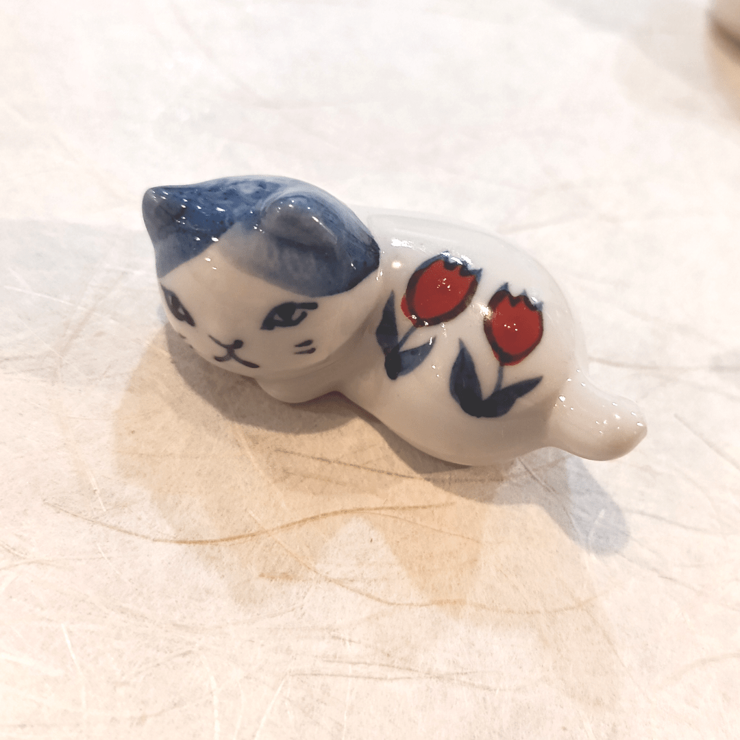 Gatito de cerámica artesanal japonesa de Seto (w)15