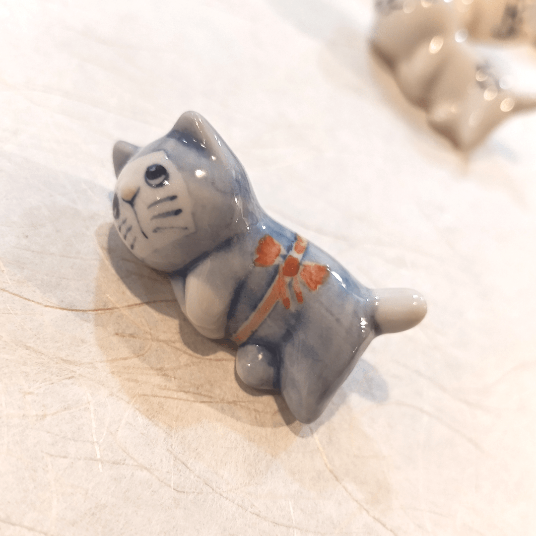 Gatito de cerámica artesanal japonesa de Seto (w)16