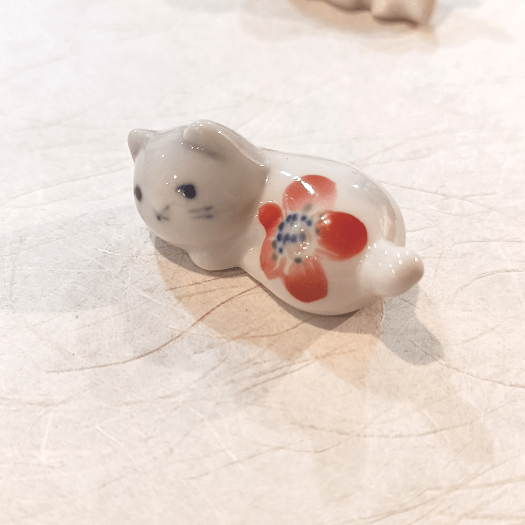 Gatito de cerámica artesanal japonesa de Seto (w)17