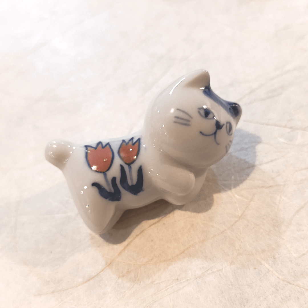 Gatito de cerámica artesanal japonesa de Seto (w)18