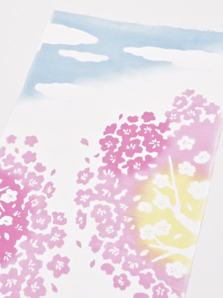 Tenugui japonés: Gatos entre flores de cerezo3