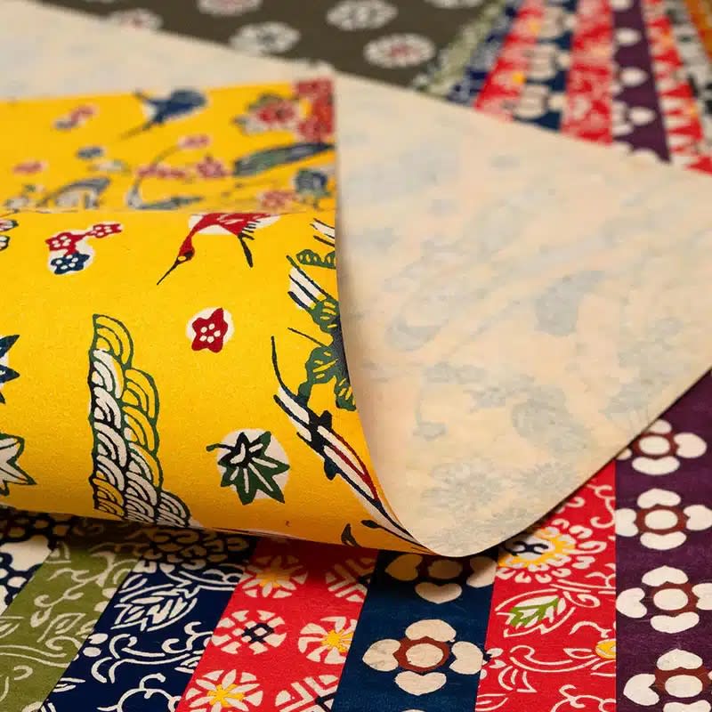 Papeles japoneses Katazome - Washi teñido a mano1