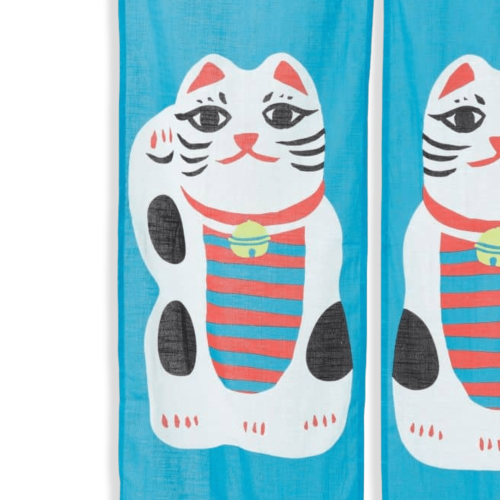 Noren o cortina tradicional Manekineko3