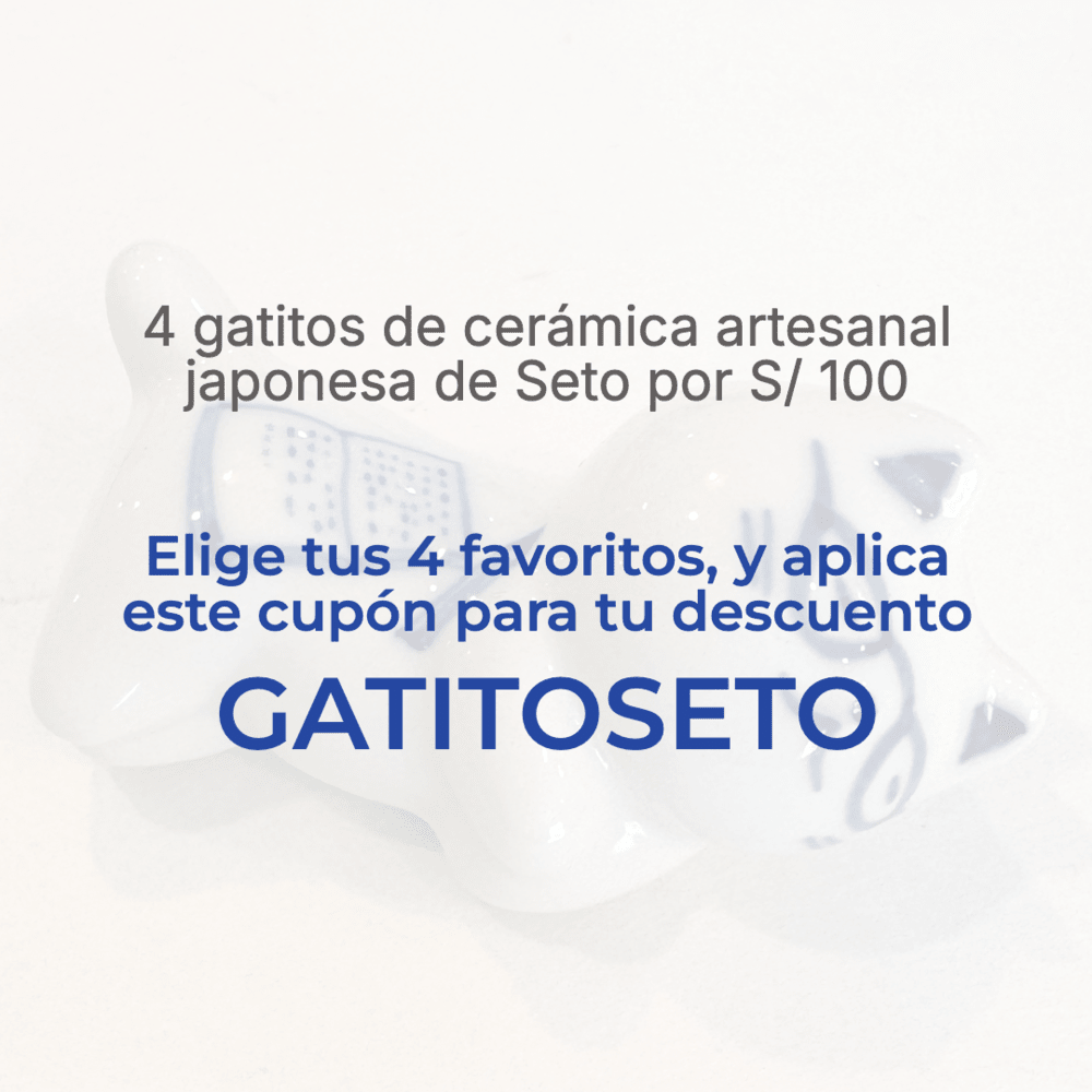 Gatito de cerámica artesanal japonesa de Seto (w)2