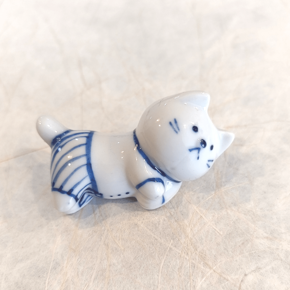 Gatito de cerámica artesanal japonesa de Seto (w)26
