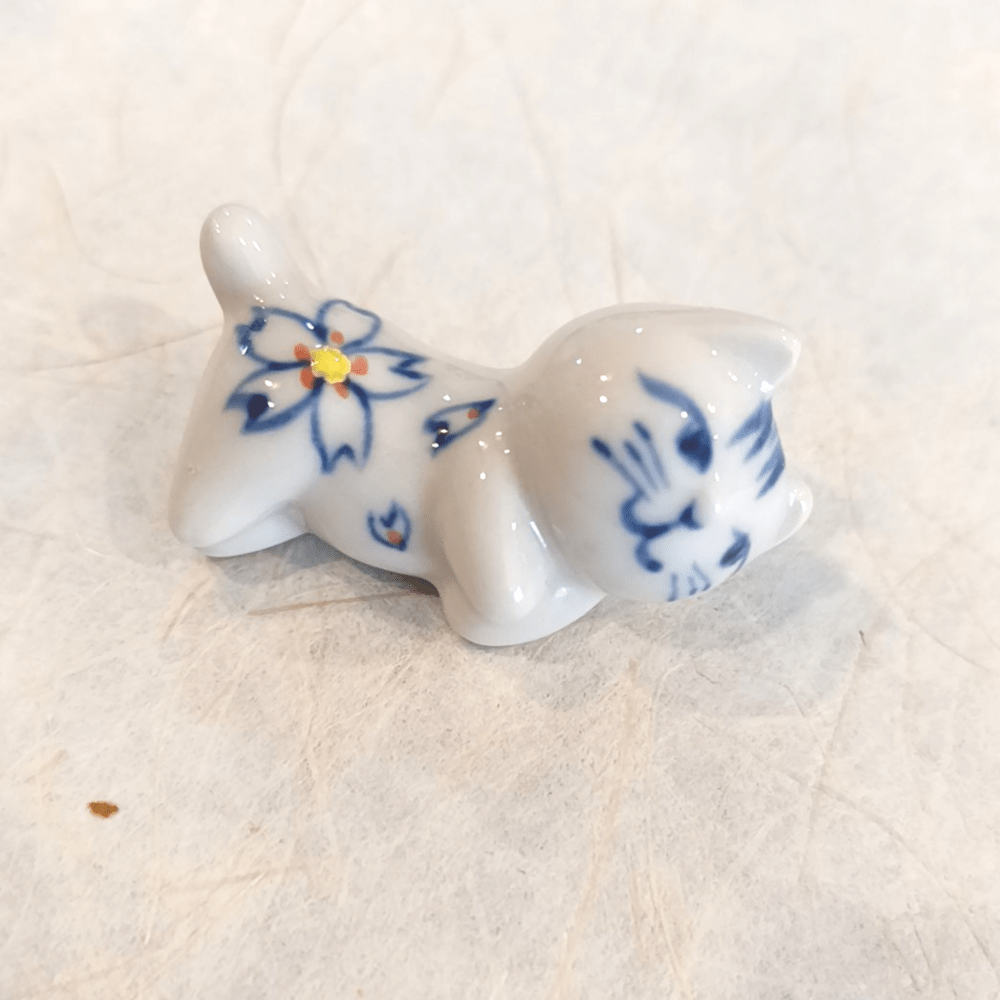 Gatito de cerámica artesanal japonesa de Seto (w)27