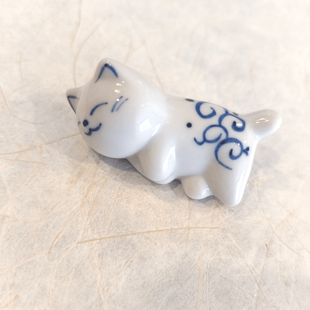 Gatito de cerámica artesanal japonesa de Seto (w)28