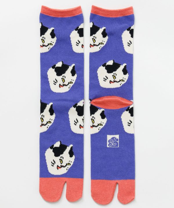 Media Tabi japonesa (25–28 cm): Yuru Ukiyo-e Neko1