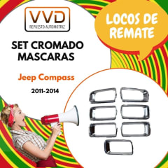 SET CROMADOS MASCARA JEEP COMPASS 2011/2014 7 PIEZAS