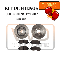 JUEGO DE DISCOS CON PASTILLAS DELANTERAS JEEP COMPASS - PATRIOT - CALIBER
