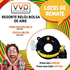 RESORTE RELOJ BOLSA DE AIRE FORD ESCAPE 2008/2011 FOCUS 2008/2009
