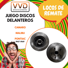 JUEGO DISCOS FRENO DELANTERO CHEVROLET CAMARO MALIBU PONTIAC 1967/1969