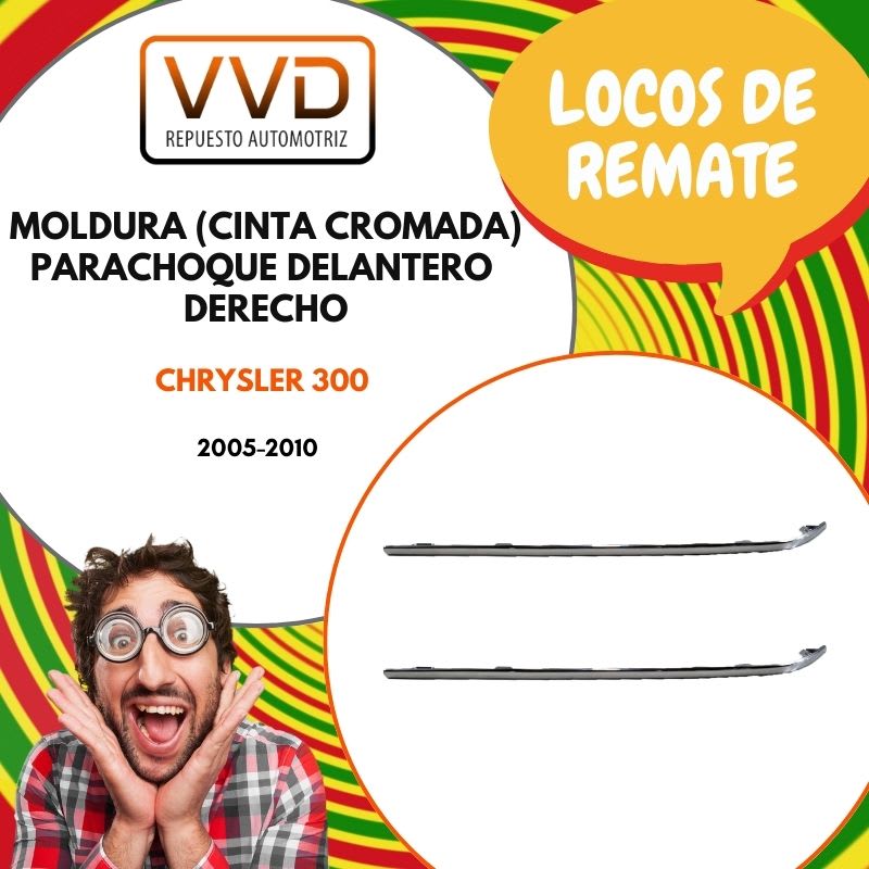 MOLDURA (CINTA CROMADA) DERECHA PARACHOQUE DELANTERO CHRYSLER 300 2005/20102