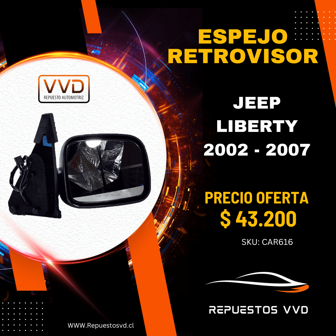 ESPEJO RETROVISOR ELECTRICO DERECHO JEEP LIBERTY 2002/20071
