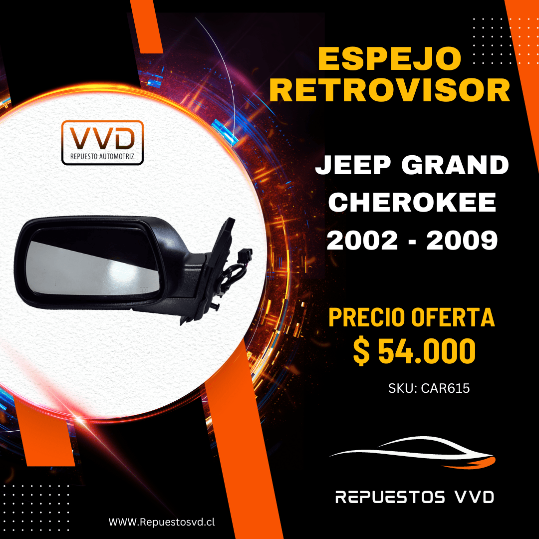 ESPEJO RETROVISOR ELECTRICO IZQUIERDO C/CALEFACCION JEEP GRAND CHEROKEE 2005/20091