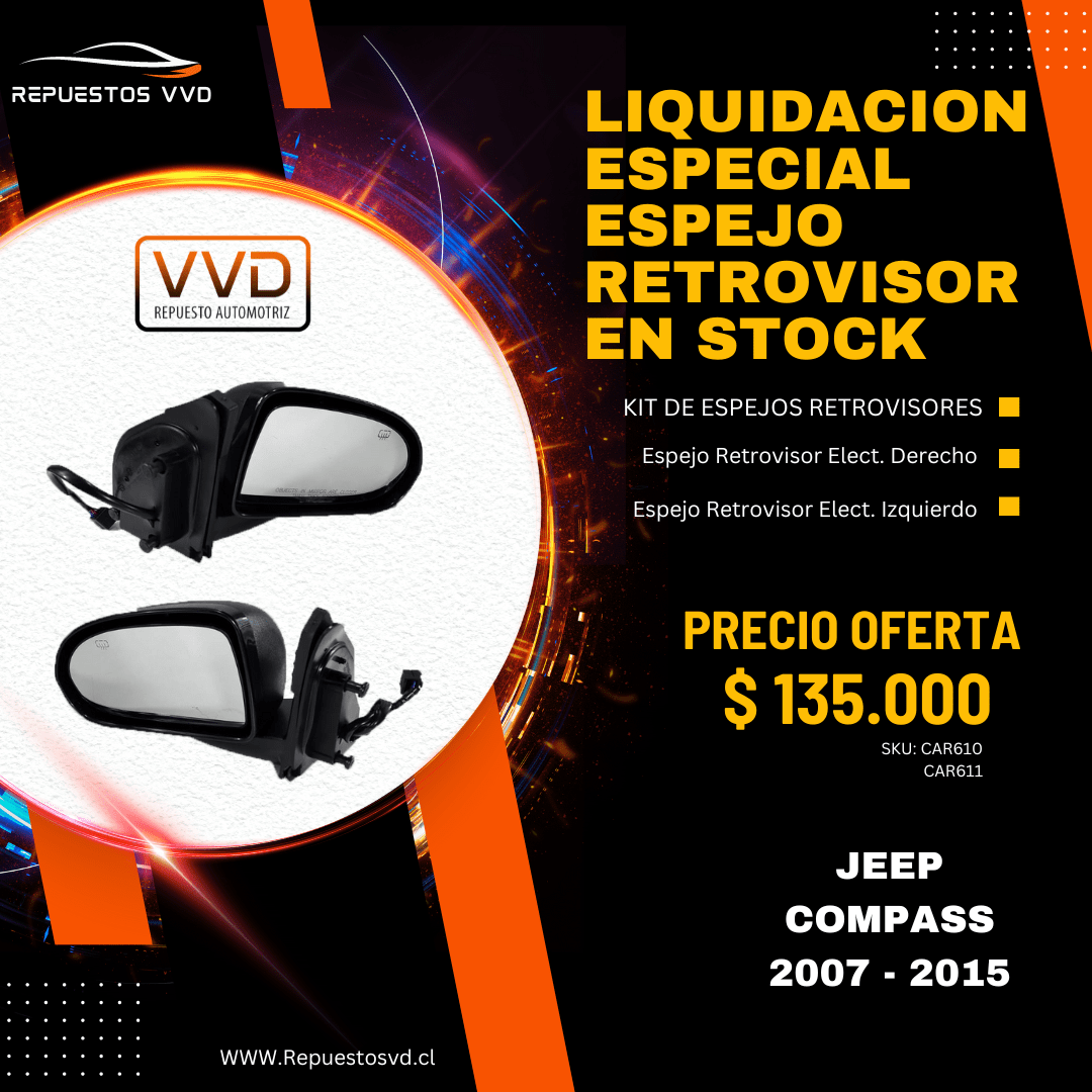 KIT ESPEJOS RETROVISORES JEEP COMPASS 2007/20151