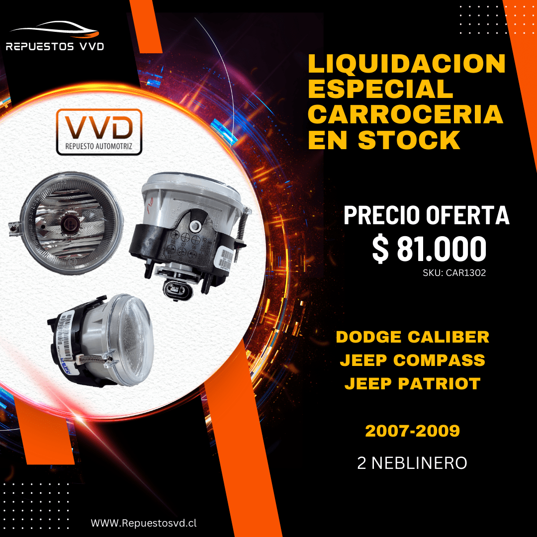 NEBLINEROS DELANTEROS D/I DODGE CALIBER JEEP COMPASS-PATRIOT 2007/20091