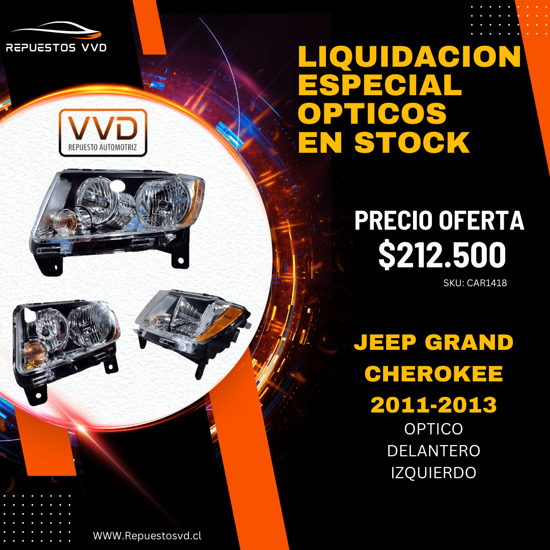 OPTICO HALOGENO DELANTERO IZQUIERDO JEEP GRAND CHEROKEE 2011/20131