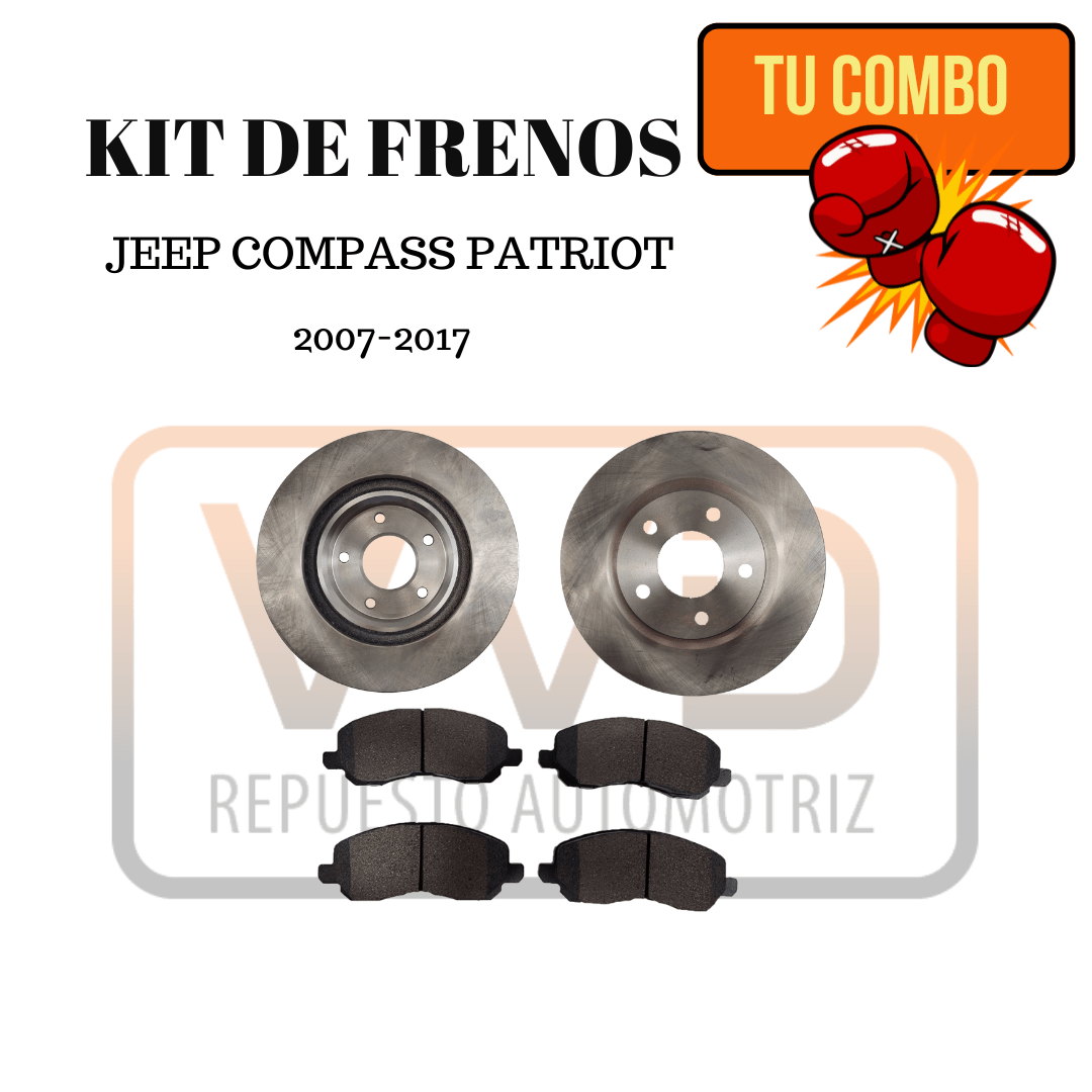 JUEGO DE DISCOS CON PASTILLAS DELANTERAS JEEP COMPASS - PATRIOT - CALIBER1