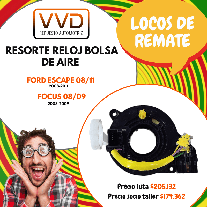 RESORTE RELOJ BOLSA DE AIRE FORD ESCAPE 2008/2011 FOCUS 2008/20091