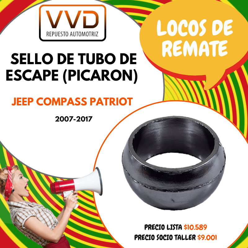 SELLO TUBO ESCAPE (PICARON) JEEP COMPASS - PATRIOT 2007/20171