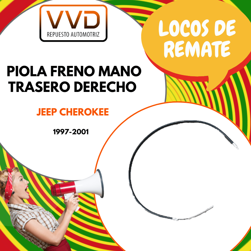 PIOLA FRENO MANO TRASERO DERECHO JEEP CHEROKEE 1997/20011