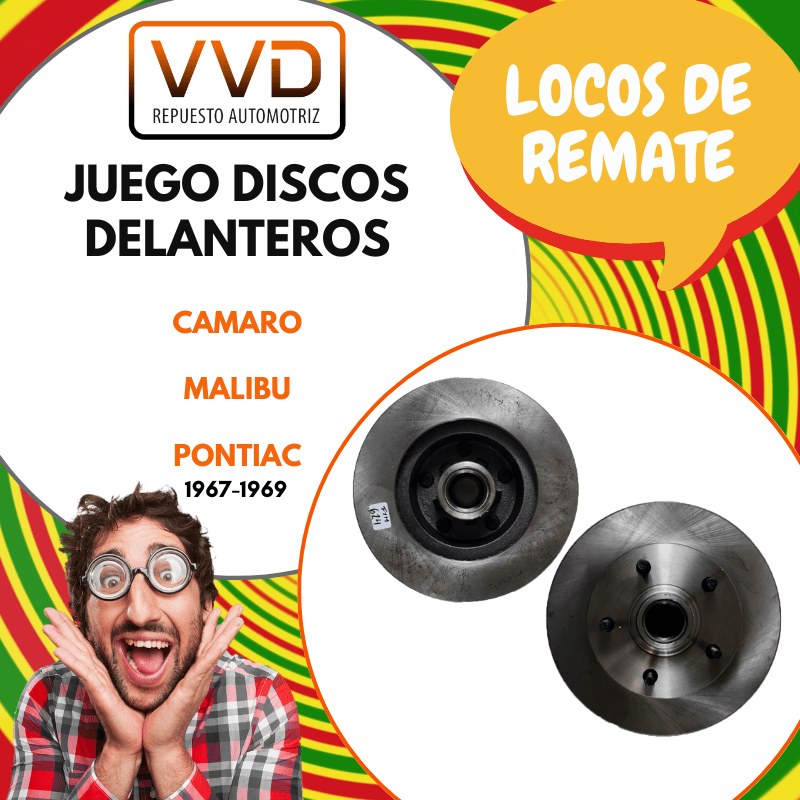 JUEGO DISCOS FRENO DELANTERO CHEVROLET CAMARO MALIBU PONTIAC 1967/19691