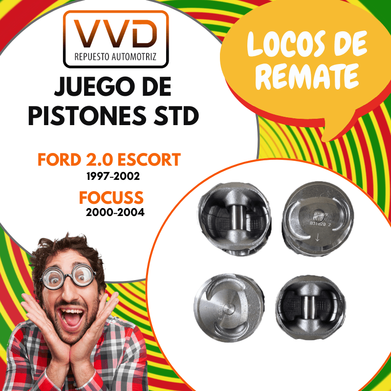 JUEGO PISTONES STD. FORD 2.0 ESCORT 1997/2002 FOCUS 2000/20041